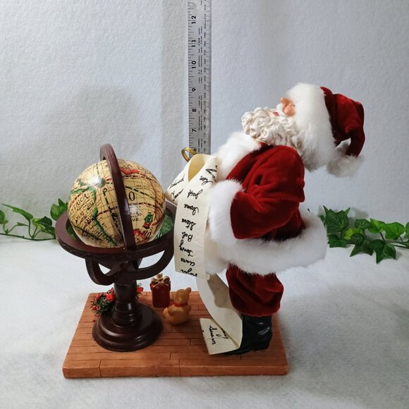 ECU: Santa Clause 12 inch Tall  Red & White Globe Christmas Decor - Picture 2 of 5